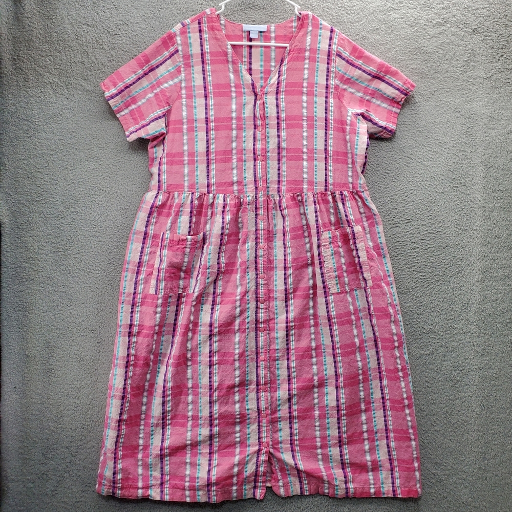 Only Necessities Pink Plaid Maxi Dress